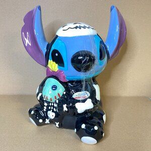 Disney Lilo & Stitch Halloween Skeleton Stitch Ceramic Cookie Jar Ship with Care